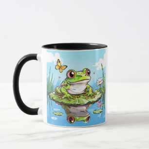 Cute Frog on a Lily Pad Cute Personalised Mug