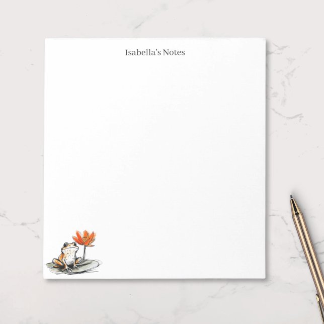 Cute Frog on Lily Pad Sketch Personalised (Creator Uploaded)