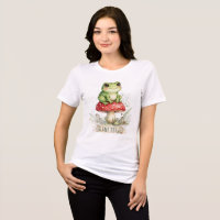 Cute Frog On Mushroom Shirt | Cottegecore Frog Tee