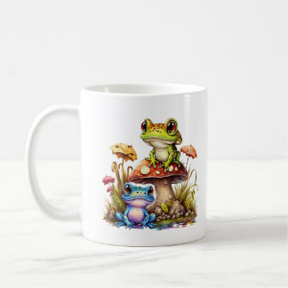 Cute Frog on Toadstools Coffee Tea Mug