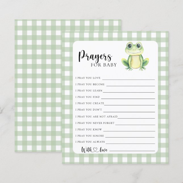 Cute frog - Party game | prayers for baby (Front/Back)
