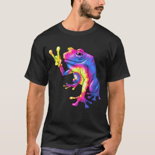 Cute Frog Peace Sign Dye Tie Amphibians For Men Wo T-Shirt