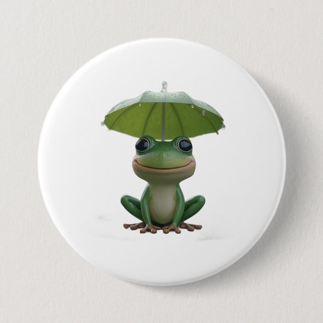 Cute Frog Pin for Kids – Funny Frog Button Badge (Front)