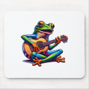 Cute Frog Playing A Guitar Dont Worry Be Hoppy _1 Mouse Pad