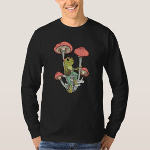 Cute Frog Playing Banjo On Mushroom T-Shirt