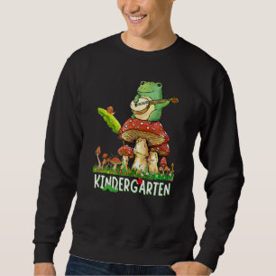 Cute Frog Playing Banjo Snail Mushroom Kindergarte Sweatshirt