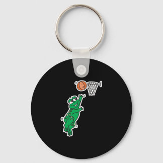 cute frog playing basketball key ring