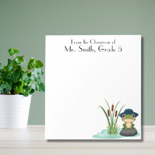 Cute Frog & Pond, Teacher Appreciation, Custom Notepad