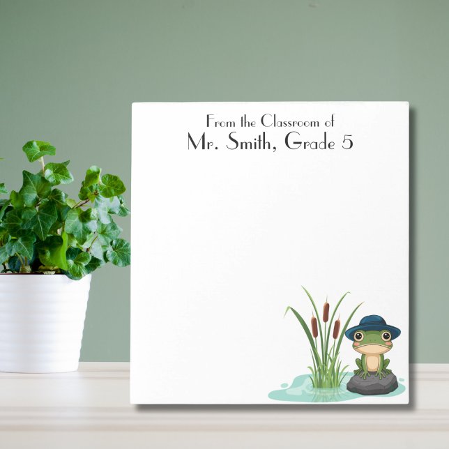 Cute Frog & Pond, Teacher Appreciation, Custom Notepad (Creator Uploaded)