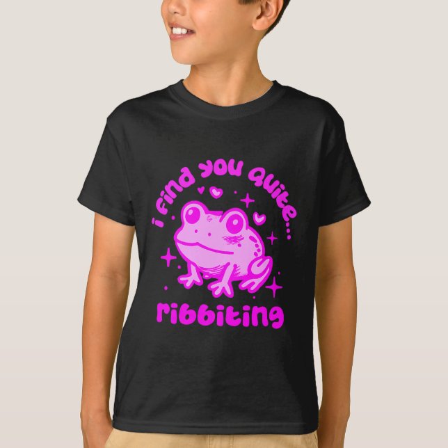 Cute Frog Pun Ribbiting Frog Lovers Quote Design P T-Shirt (Front)