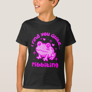 Cute Frog Pun Ribbiting Frog Lovers Quote Design T-Shirt