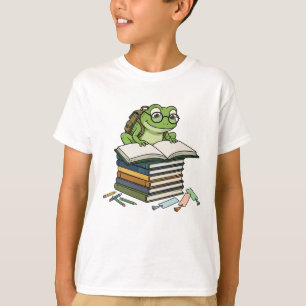 Cute Frog Reader - Bookworm Student T-Shirt