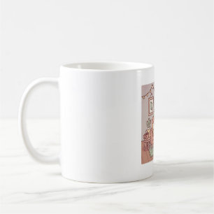 Cute Frog Reading A Book In Cozy Room Coffee Mug