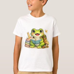 Cute Frog Reading - Back To School T-Shirt