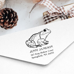 Cute Frog Return Address Rubber Stamp
