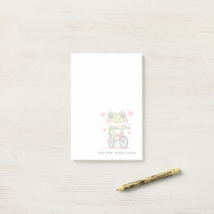 Cute Frog Riding Bicycle   Funny Frog Lover Gift Post-it Notes