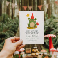 Cute Frog Sage Green Cute Baby Shower Invitation