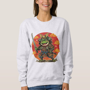 Cute Frog Samurai Cartoon Animal Warrior Design Sweatshirt