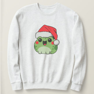 Cute Frog Santa Hat Christmas Retro Sweatshirt