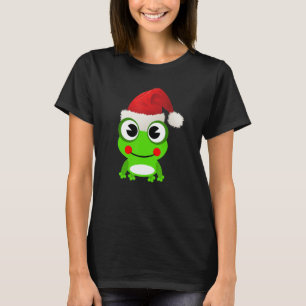 Cute Frog Santa Hat Pet Toad Christmas Men Women T-Shirt