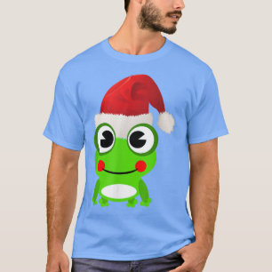 Cute Frog Santa Hat Pet Toad Funny Christmas Men W T-Shirt