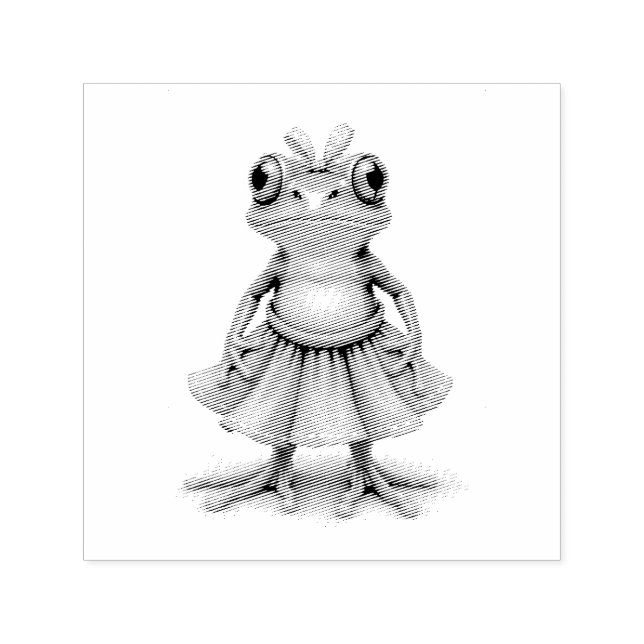 Cute frog self-inking stamp (Design)