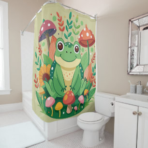 Cute Frog Shower Curtain for Frog Lovers