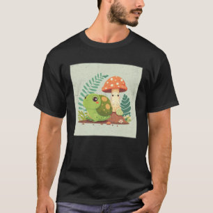 Cute Frog Snail Illustration Shell Friends Women K T-Shirt