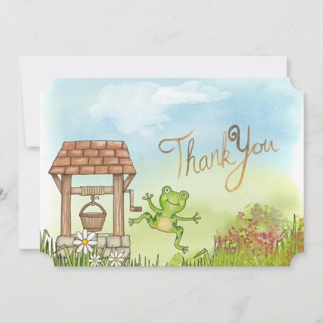 Cute Frog Thank You Note Card (Front)