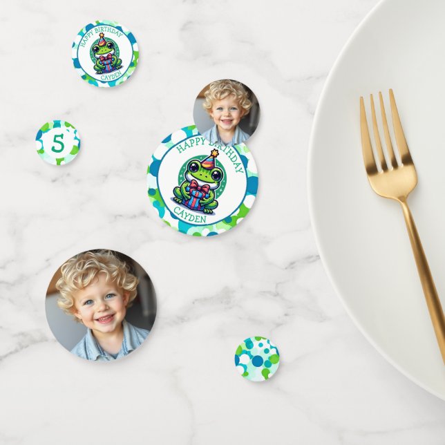 Cute Frog Themed Boy's Birthday Party Confetti (Group)