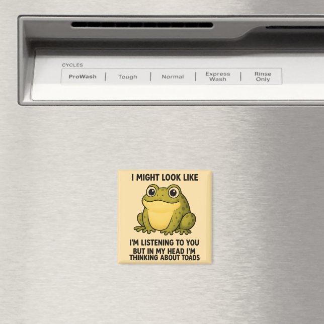 Cute Frog Toad ADHD Humor Meeting Survival Gift Magnet (In Situ (Dishwasher))