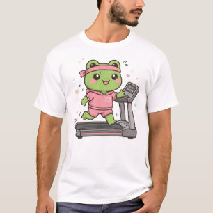Cute Frog Treadmill Shirt Kawaii Gym Frog T-Shir