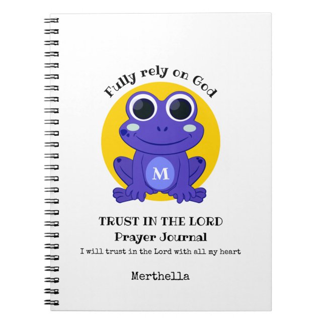 Cute Frog TRUST IN THE LORD Prayer Journal (Front)