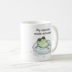 Cute Frog Vacation Mode Activated Funny Summer Tot Coffee Mug