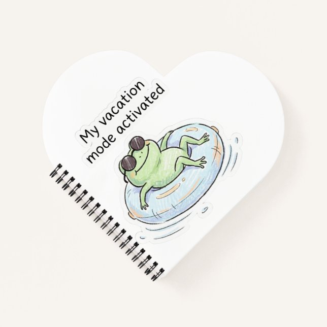 Cute Frog Vacation Mode Activated Funny Summer Tot Notebook (Front)