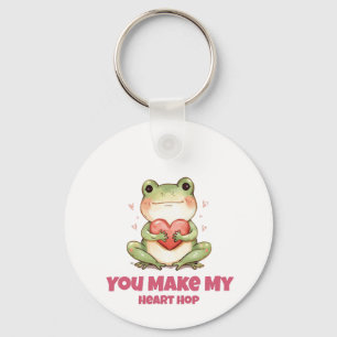 Cute Frog Valentine Tee Key Ring