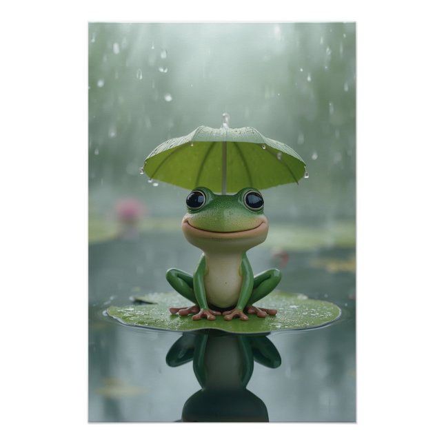 Cute Frog Wall Art for Kids – Adorable Frog Poster (Front)