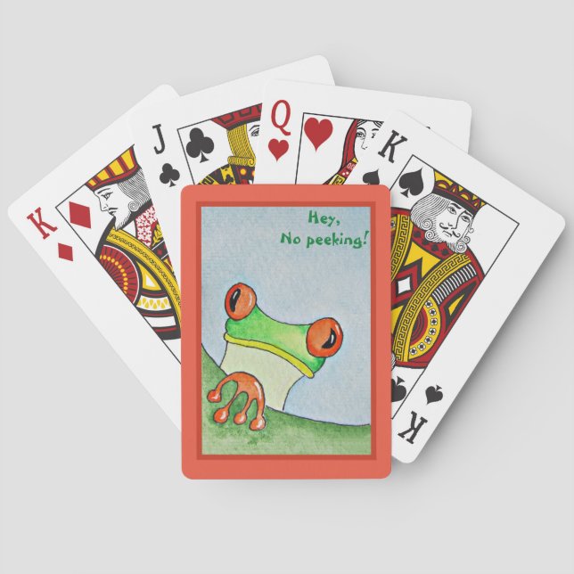 Cute Frog, watercolor Playing Cards (Back)