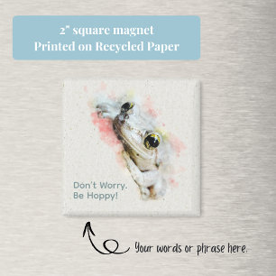 Cute Frog Watercolor Simple Square Magnet