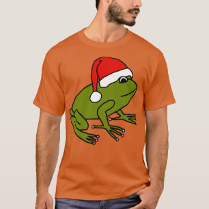 Cute Frog Wearing A Christmas Santa Hat  T-Shirt