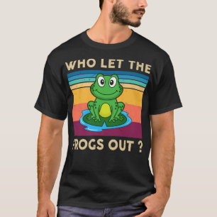 Cute Frog Who Let The Frogs Out Kids Boy Toddler H T-Shirt