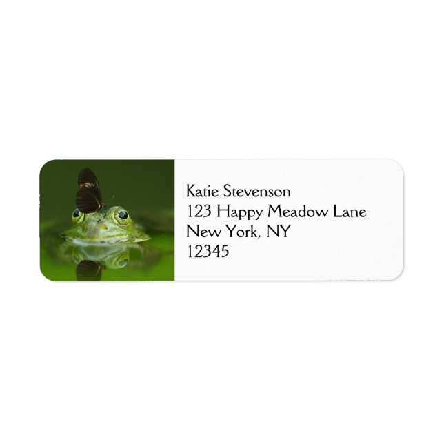 Cute frog with a Butterfly on his nose (Front)