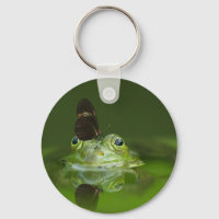 Cute frog with a Butterfly on his nose