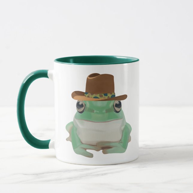 Cute Frog With Cowboy Hat Mug (Left)