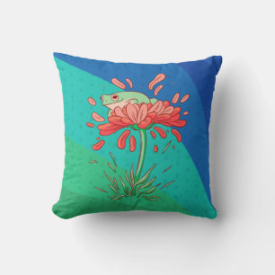 Cute Frog with Flower Petals Cushion