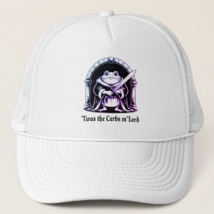 Cute Frog with Sword Carbs Joke Design Trucker Hat
