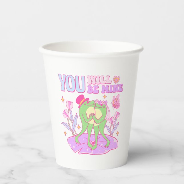 Cute Frog - You Will Be Mine Paper Cups (Front)