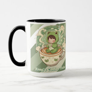 Cute Froggy Coffee Tale Design Mug