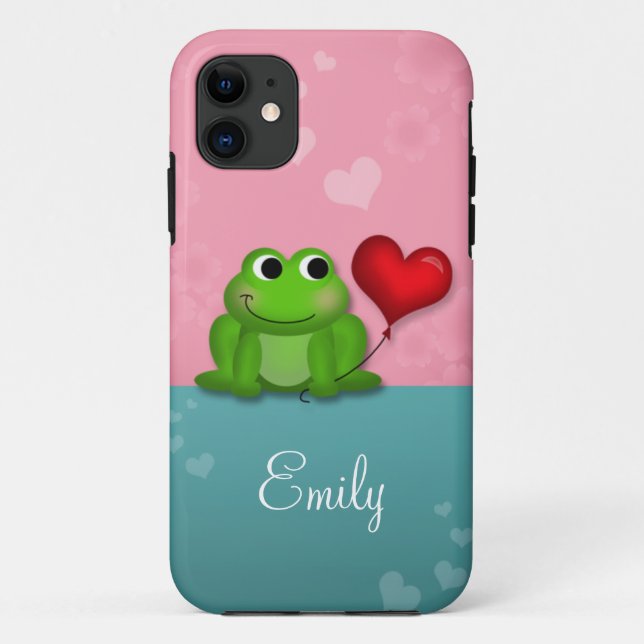 Cute Froggy Heart Balloon iPhone 5 Case (Back)