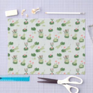 Cute Frogs in Lily Pond Tissue Paper